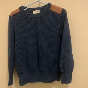 Sweater with suede shoulders